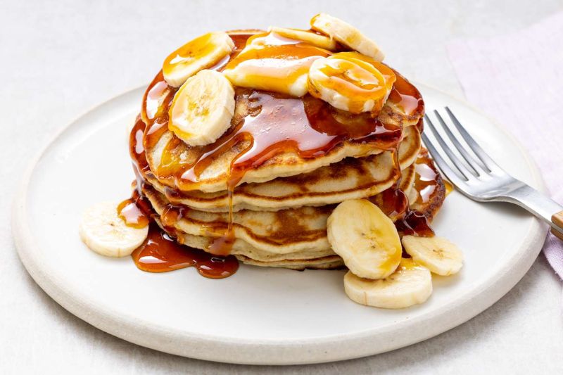 Tortitas de plátano caseras y esponjosas